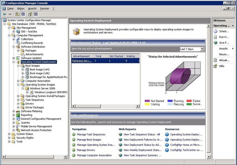 Abbildung 1: Bereich des SCCM 2007, der für die Betriebssysteminstallation zuständig ist. (Archiv: Vogel Business Media)
