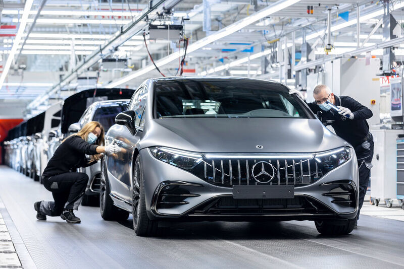 Der EQS entsteht bei Mercedes-Benz in der Factory 56 in Sindelfingen.