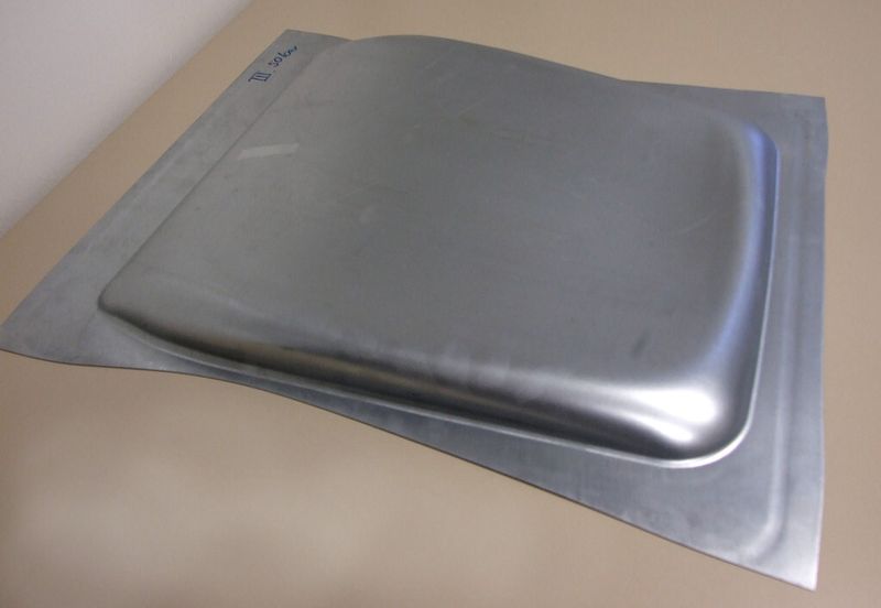 Das Umformergebnis an einem Demonstratorbauteil, welches mit 50 bar Mediendruck im Rahmen von Vorversuchen ausgeformt wurde. (Bild: Ebm)