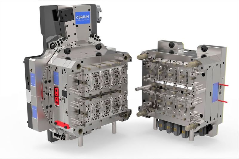 Beispiel für ein bei Braunform hergestelltes Spritzgusswerkzeug für die Kunststoffformgebung. Hochwertigere Graphitelektroden, die jetzt mit Moldino-Fräsern gefertigt werden, heben auch das Qualitätslevel dieses komplexen Endproduktes aus dem Werkzeug- und Formenbau. (Bild: Braunform)