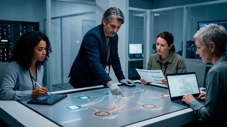 Souveräne KI erfordert mehr als den richtigen Datenstandort. Datenflüsse, Zugriffe, Protokolle und Verantwortlich­keiten müssen über die gesamte Verarbeitungskette so dokumentiert und nachvollziehbar sein, dass Sicherheits­vorfälle schnell eingegrenzt und belastbar erklärt werden können.(Bild:  Gemini / Vogel IT-Medien GmbH / KI-generiert)