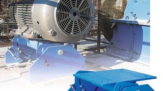 Die elastische Motorplattenlagerung kompensiert die Alterungslängung von Riemen. (Bild: Rosta AG)