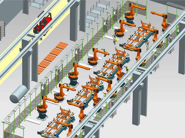 Line Designer enables efficient design and visualization of production layouts. (Bild: Siemens PLM)