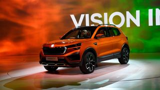 Der VW-Konzern nimmt mit dem Skoda Vision IN und dem VW Taigun einen neuen Anlauf in Indien.  (Skoda)
