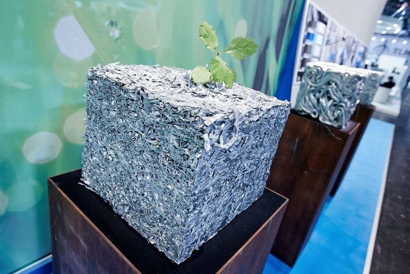 Wiederverwertetes Aluminium trägt zur Ressourcenschonung und Emissionsminderung bei. (Messe Aluminium/Behrendt & Rausch Fotografie)