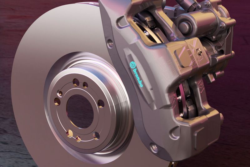 Fast ohne Hydraulik: Brembo hat sein Bremssystem „Sensify“ vorgestellt.(Bild:  Brembo)