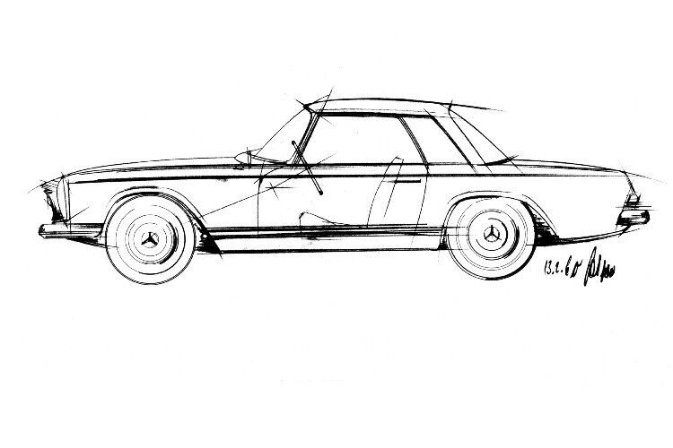 SL-Entwurf von 1960. (Foto: Mercedes Benz)