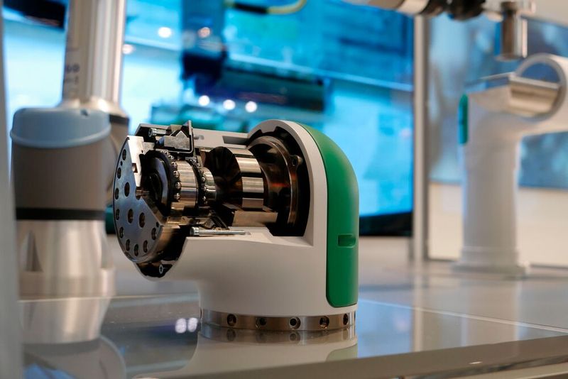 Die Präzisionswellgetriebe der High-Torque-Baureihe von Schaeffler sind auch mit einer integrierten Drehmomentsensorik erhältlich. Die Sensorik liefert laut dem Hersteller präzise Signale ohne Steifigkeitsverlust des mechanischen Gesamtsystems.  (Bild: Sandro Kipar/VCG)