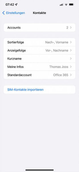 Kontakte aus Microsoft 365 lassen sich auf iPhones und Android-Geräten nutzen. (Joos)