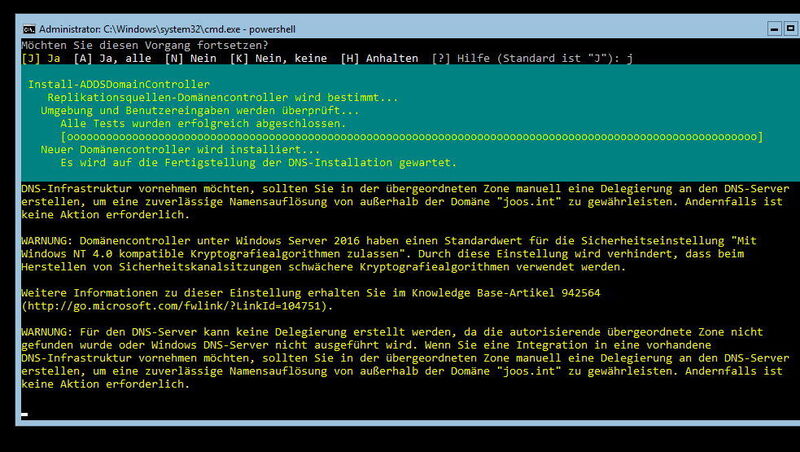 Active Directory wird auf Core-Servern mit der PowerShell installiert und eingerichtet. (Joos / Microsoft)