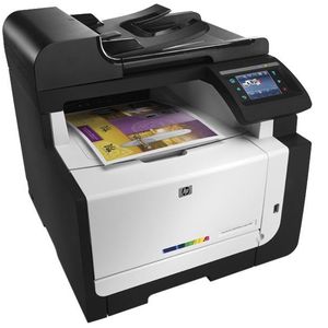 Der Laserjet Pro CM1415 ist das erste toner-basierende Gerät, das mit E-Print-Technologie ausgestattet ist und den Online-Zugriff auf Apps gestattet.