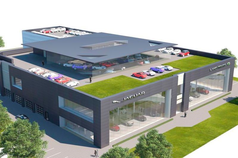 Die riesige Dachterasse ist auch als Eventlocation ideal geeignet. (Jaguar Land Rover)