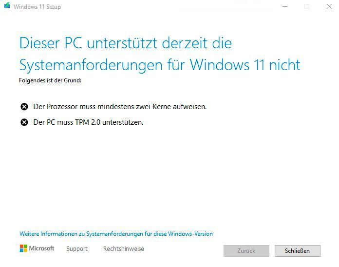 Ohne TPM lässt sich Windows 10 nicht zu Windows 11 aktualisieren. (Joos / Microsoft)