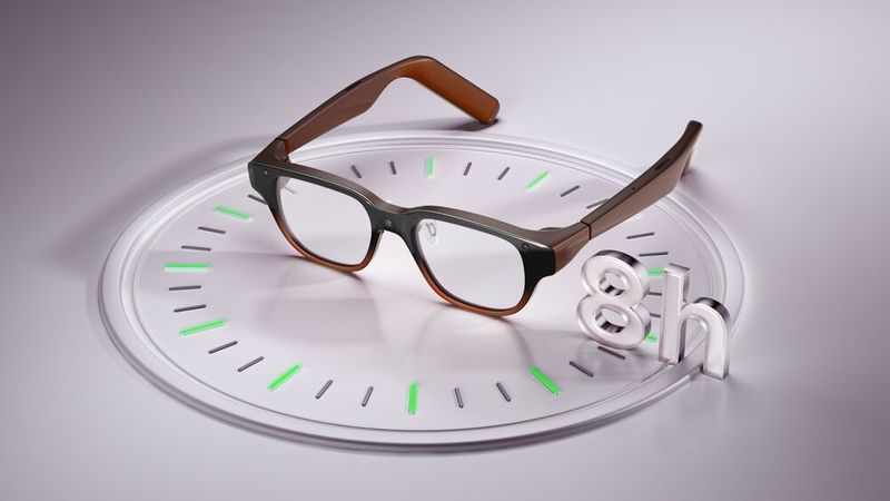 Was aussieht wie eine normale Brille, ist das Lenovo AI Glasses Concept. Die smarte Brille lässt sich mit mehreren Geräten drahtlos verbinden, um KI-Funktionen zu nutzen. (Bild: Lenovo)