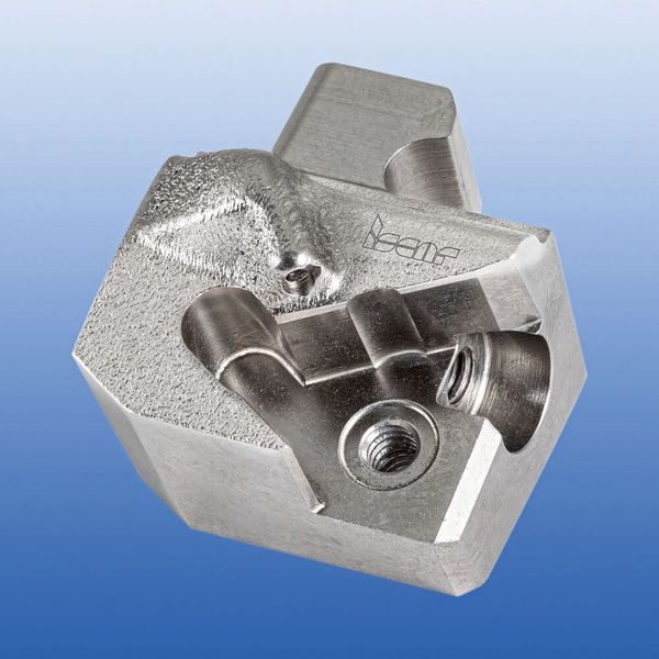 Der komplex geformte Kopf für Schneiden aus Iscars modularer Neo­swiss-Linie wurde mittels 3D-Drucktechnologie erstellt. (Bild: Iscar)