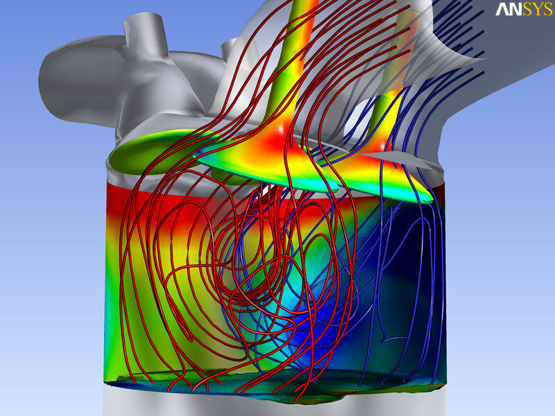 Modellierung eines Verbrennungsmotors mit Ansys Fluent. (Bild: Ansys)