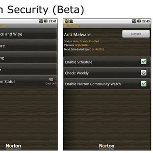 Norton Security (Beta) bietet als derzeit noch kostenlose App Malwareschutz für heruntergeladene Apps, die Möglichkeit das Gerät per SMS aus der Ferne zu sperren oder zu löschen und die Option, unerwünschte Anrufe oder SMS automatisch abzulehnen.   Einen direkten Link zur App erhalten Sie wenn Sie den 2D-Barcode rechts unten im Bild mit einer Barcode-App in ihrem Android Smartphone einscannen.