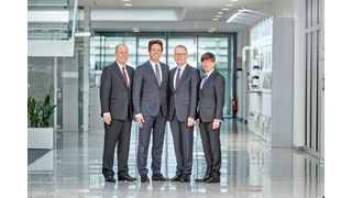 Die aktuelle Geschäftsführung wird umstrukturiert (v.l.): Frank Stührenberg (CEO), Axel Wachholz (CFO), Roland Bent (CTO) und Gunther Olesch (CHRO).  (Phoenix Contact)
