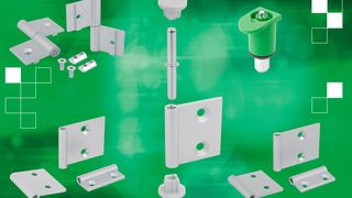 Norelem erweitert sein Scharnier-Sortiment um Scharnier-Sets, Scharnierhälten und Stiftscharniere. (Bild: Norelem)