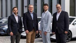 Neu bei BYD (v.li.): Fabian Ulbrich, Leiter Product, Christian Lochner, Key Account Manager Germany, Felix Böhrer, Director Operations und Birk Pfennig, Leiter Retail Sales. (Bild: BYD)