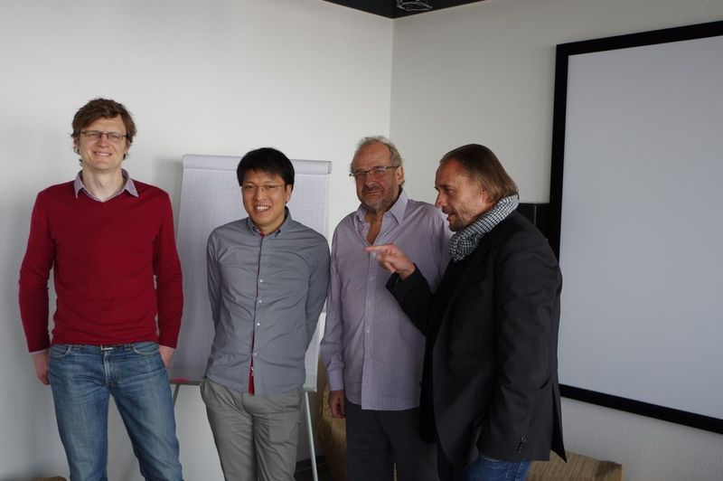De gauche à droite: Frédéric Mairy, Takahiro Hamaguchi, Elmar Mock et Xavier Comtesse (Image: MSM)
