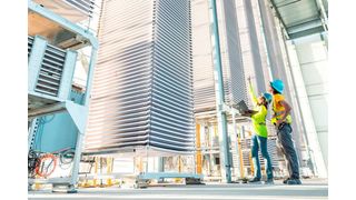 Eine kommerzielle Anlage von Heirloom Carbon Technologies. In so genannten Luftkontaktoren wird CO₂ aus der Atmosphäre abgeschieden. (Bild: Heirloom Carbon Technologies)