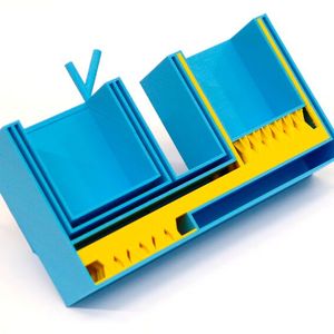 Schnitt durch den Demonstrator, damit man dessen Aufbauprinzip zur Wärmeleitung durch poröse Strukturen erkennen kann.(Bild:  Siemens)