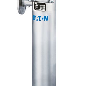 Topcart HF Single: Die einplätzige Ausführung der Filterkerzengehäuse ist für Filterkerzen mit 20" oder 40" verfügbar. Der Gehäusekopf mit Augenschraubenverschluss unterstützt Anlagenbediener beim einfachen Austausch der Filterkerze.(Bild:  © 2025 Eaton)