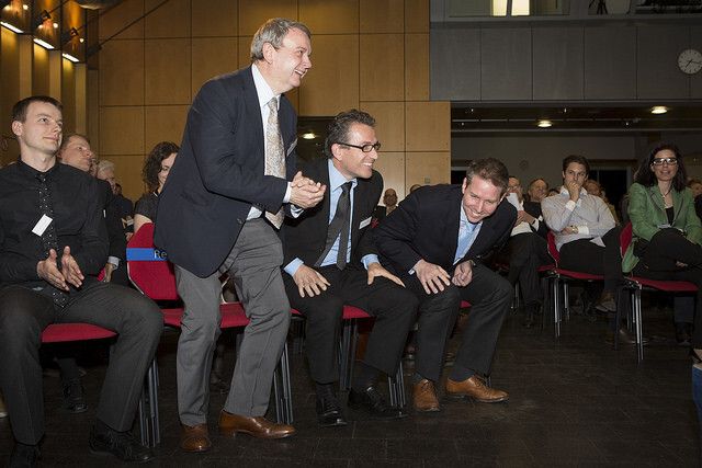 Und nun schnell auf die Bühne und den Preis abholen. (Bild: Technopark Zürich)