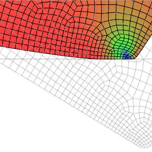 Auch bei der Entwicklung von Dichtungen sind tribologische Erkenntnisse von entscheidender Bedeutung: Hier die Simulation des Kontakts einer Dichtung mit ihrer starren Gegenlauffläche.