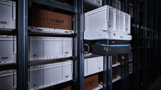 Als erstes Unternehmen in Deutschland setzt Nord auf das innovative Lagerrobotiksystem Aerobot von Knapp. (Bild: Knapp)