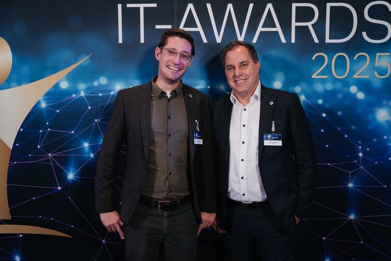 Thomas Heinz und Sven Kniest, beide von Okta. (Bild: Manuel Emme Fotografie)