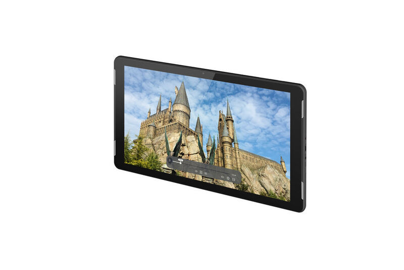 Das Tablet Surftab Theatre K13 bietet ein IPS-Panel mit Full-HD-Auflösung, Tablet-Halter und integrierten Stereoboxen. (Trekstor)