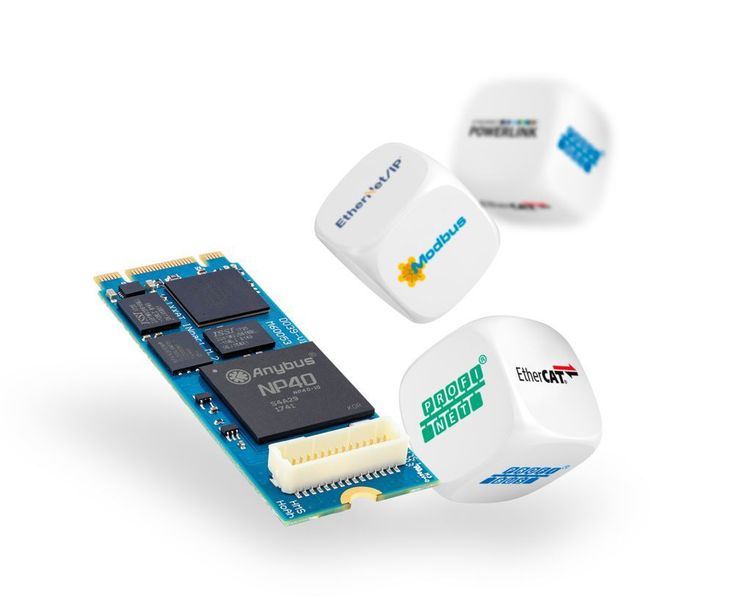 Der FPGA-basierte Anybus-NP40-Netzwerkprozessor enthält alle Funktionen, um die Kommunikation zwischen dem Industrial-Ethernet- oder Feldbusnetz und der PC-seitigen Kundenapplikation abzuwickeln. (HMS)