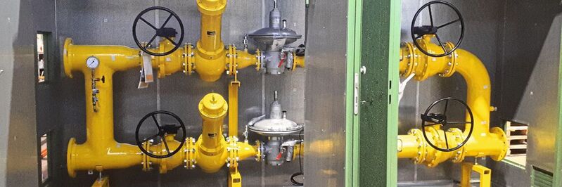 Wasserstoffeinspeiseanlage in einem Aluminiumschrank