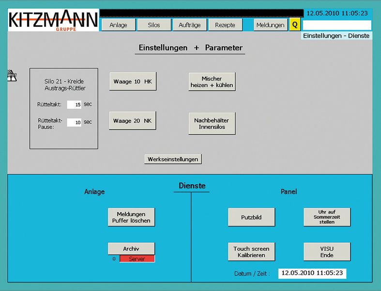 Rezepturen werden mit allen wichtigen Anlagenparametern in nur einer Maske eingetragen. (Bild: Kitzmann)