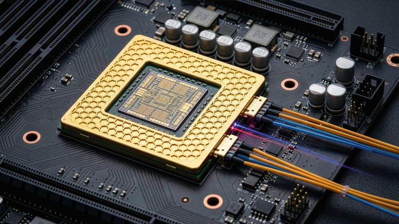 Optische Datenkommunikation: Um Bauteile auf Basis optischer Datenkommunikation umfassend testen zu können, sind neue Testfähigkeiten erforderlich.(Bild: ©  kudzik - stock.adobe.com / KI-generiert)