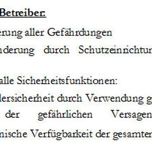 Auszug aus der Checkliste: Normenübergreifende Angaben Maschinenkonstrukteur, Betreiber.