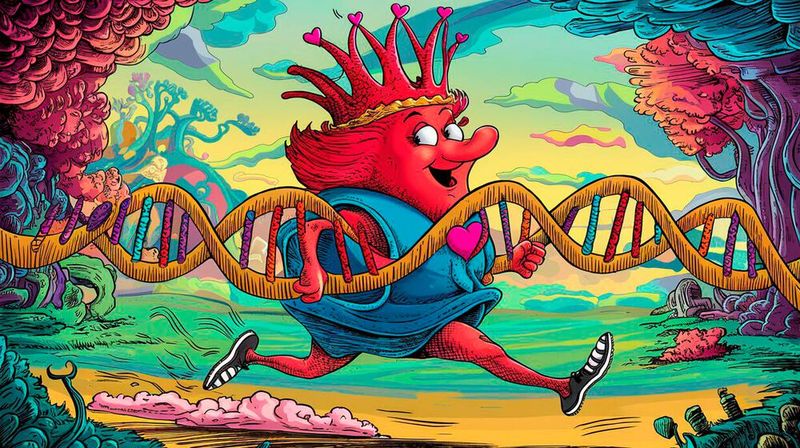 „Hierzulande mußt Du so schnell rennen, wie Du kannst, wenn Du am gleichen Fleck bleiben willst“ – die Rote Königin in Lewis Carrolls „Alice hinter den Spiegeln“. Daran angelehnt ist das Red-Queen-Modell von Leigh Van Valen, der damit den evolutiven Wettlauf von zwei Spezies beschreibt.(Bild:  ideogram.ai / KI-generiert)