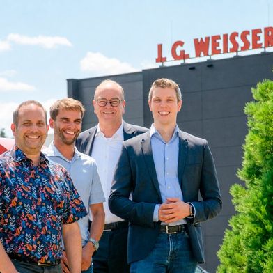 Das Team von J. G. Weisser: Marc Asel, Janik Dorer, Ansgar Lienert und Hannes Beck (v. l.). (Bild: J. G. Weisser)