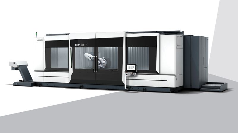 Mit 6000 Millimetern Verfahrweg in der X-Achse setzt die DMF 600|11 neue Maßstäbe in der 5-achsigen Präzisionsbearbeitung von Strukturbauteilen und anderen anspruchsvollen Komponenten.(Bild:  DMG Mori)