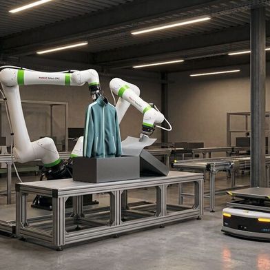 KI-gesteuerte Roboter sind in der Lage, unterschiedliche Fertigungsprozesse selbstständig auszuführen. (Bild: Fanuc)