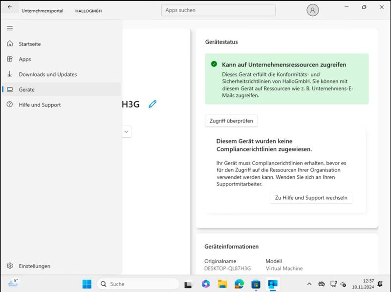 Nach der Anbindung mit Windows Hello für Business können Anwender direkt auf Ressourcen zugreifen, ohne sich erneut authentifizieren zu müssen. (Bild: Joos)