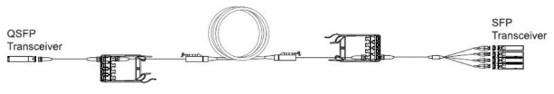 Abbildung 4a: Port-Breakout mit 8-Faser-Harness (Corning)