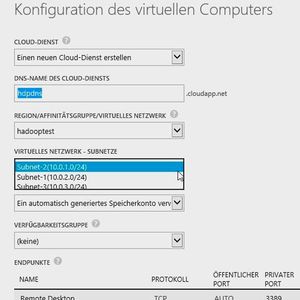 Wurden virtuelle Netzwerke erstellt, können Administratoren beim Erstellen von VMs auch Zuordnungen zu Subnetzen und virtuellen Netzwerken durchführen.