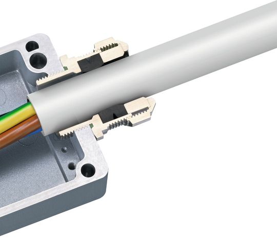 In Zünschutzart Ex d ausgeführte, ATEX- und IECEx- zertifizierte Kabelverschraubung EX Compact MS für den sicheren Einsatz in Zone 1/21(Bild:  Kaiser)