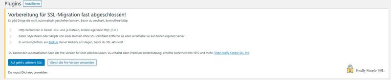 Fehlt nur noch der finale Schritt, SSL zu aktivieren.