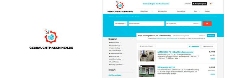 Die Repositionierung von Gebrauchtmaschinen.de wartet nicht nur im neuen Gewand sondern auch mit aktualisierter Funktionalität auf.(Bild:  Gebrauchtmaschinen.de)