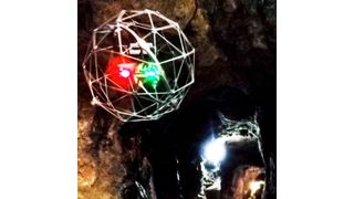 Eine Drohne auf unterirdischem Erkundungsflug. (TU Bergakademie Freiberg)