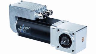 Beim Positionierantrieb Hiperdrive sind Motor, Getriebe, absolutes Messsystem sowie die Leistungs- und Regelelektronik in einem kompakten Gehäuse untergebracht. Das optionale Profibus DP-Anschlussmodul wird einfach aufgesteckt. Bild: Sick (Archiv: Vogel Business Media)